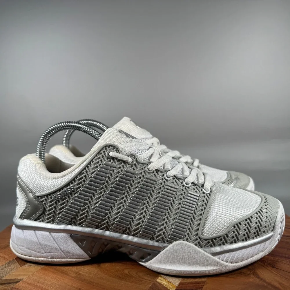K-Swiss Hypercourt Express Low Womens 8.5 Tennis Shoes White Silver 93377-153-M